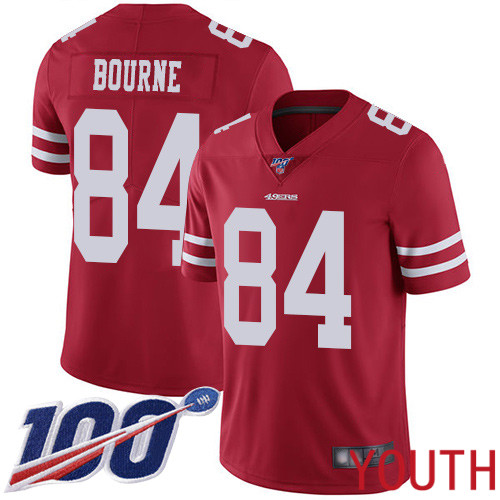 San Francisco 49ers Limited Red Youth Kendrick Bourne Home NFL Jersey #84 100th Season Vapor Untouchable
